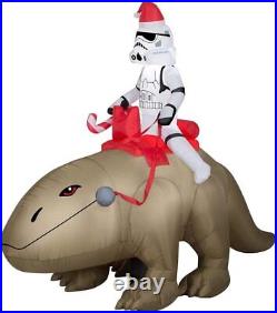 8' Gemmy Airblown Inflatable Christmas Star Wars Stormtrooper Riding a Dewback