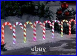 8 Gemmy Orchestra of Lights Color-Changing Candy Cane LED Path Lights NIB