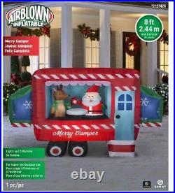 8' Self-Inflatable Lighted Merry Camper Camper/RV Christmas Outdoor Decor