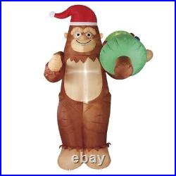 8' Tall Sasquatch Carrying Tree Inflatable Twinkling LED Outdoor Christmas Decor