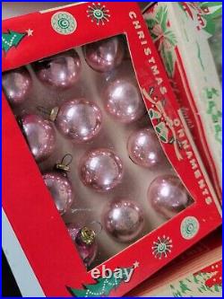 8 box LOT of Christmas Ornaments Shiny Brite USA + vtg Japan with boxes