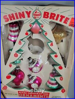 8 box LOT of Christmas Ornaments Shiny Brite USA + vtg Japan with boxes