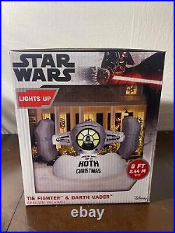 8 ft TIE Fighter Darth Vader Christmas Star Wars Airblown Inflatable Yard Scene