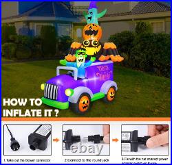 8ft Halloween Inflatable Frankenstein Driving Car Spider Pumpkin Ghost LED NEW