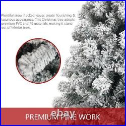 8ft Tall Snow Flocked Artificial Christmas Pine Tree with Snow Premium Tree DEAL