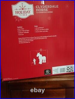 9' Clydesdale Horse Christmas Airblown Inflatable NIB