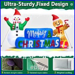 9 FT Merry Christmas Inflatables Decorations with LED Lights, Snowman