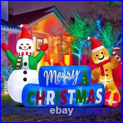9 FT Merry Christmas Inflatables Decorations with LED Lights, Snowman Inflatable
