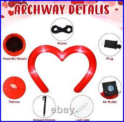 9 FT Red Heart Shaped Arch Valentines Day Inflatables Outdoor Home Decorations