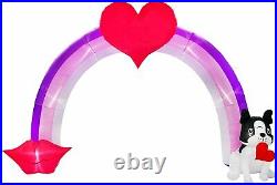 9 FT Valentines Day Heart, & Dog Archway Lighted Airblown Inflatable Yard Decor