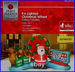 9 Ft Lighted Animated Christmas Wheel Outdoor Decoration Made By Gemmy