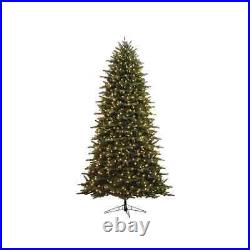 9' GE Just Cut Frazier Fir Pencil Christmas Tree 800 Clear Mini Lights NIB