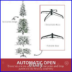 9' Snow Flocked Artificial Christmas Tree with 1159 Realistic Branch Tips Green