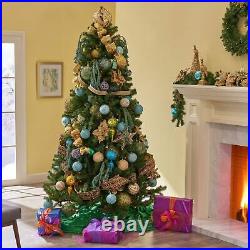 9-ft Noble Fir Hinged Artificial Christmas Tree with Lights