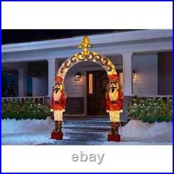 9 ft Nutcracker Arch Holiday Yard Decoration Outdoor Christmas Lights White LED