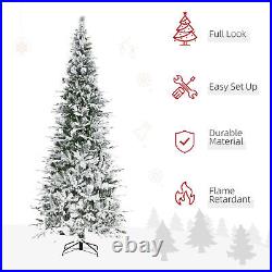 9ft Snow Flocked Artificial Christmas Tree with 1159 Realistic Branch Tips Green