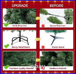 9ft premium hinged artificial full Christmas tree, metal hinges and foldable