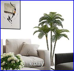AMERIQUE Gorgeous 6.3 Feet Standable Triple Trunk Artificial Palm Tree Real