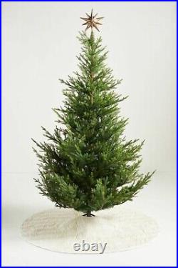 ANTHROPOLOGIE RORY Velvet Kantha Heirloom Christmas Tree Skirt Ivory NEW