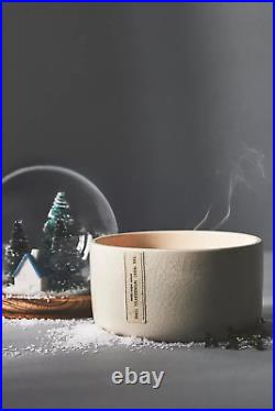 ANTHROPOLOGIE Snowglobe Candle Winter Scene Large Green Winter White Thyme NEW