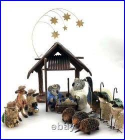 AUSTRALIAN NATIVITY SCENE Christmas Handmade Decoration Animal Wildlife Bristle