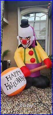 AWESOME ircus Clown Airblown Inflatable 8FT Animatronic Animated Gemmy Halloween