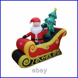 A Holiday Company 7 Ft Wide Inflatable Santa on Sleigh Holiday Lawn Decoration