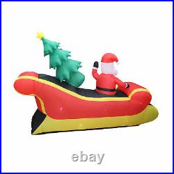 A Holiday Company 7 Ft Wide Inflatable Santa on Sleigh Holiday Lawn Decoration
