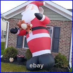 Air Blown Up Inflatable Santa Claus Christmas Yard Decoration Over 12 Ft High