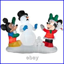 Airblown Inflatable 8ft Mickey and Minnie Snowball fight Brand New