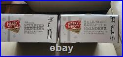 Aldi Reindeer Merry Moments Black Metal Sculpted Set of 3 Pottery Barn Dupe New