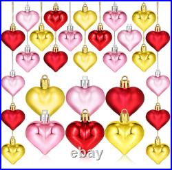 Anniversary Birthday Decorations 72 Pack Red Pink Gold Heart Ornaments Love New