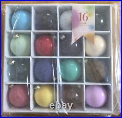 Anthropologie 16 Glass Mixed Finish Globe Ornaments Christmas 3 NEW