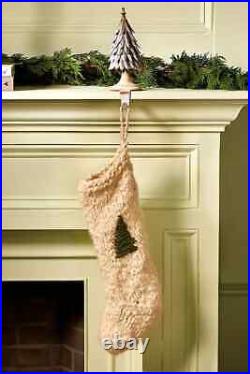 Anthropologie Chunky Knit Stocking Holiday Icon Christmas Tree Green NEW