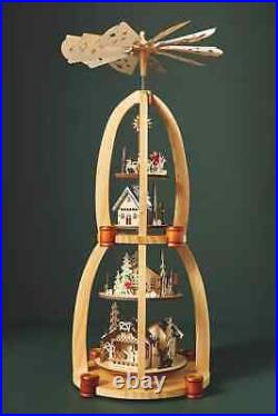 Anthropologie Clara Christmas Pyramid German Folklore Wooden Large 23 NEW