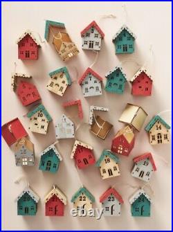 Anthropologie Cottage Advent Ornaments Set NEW
