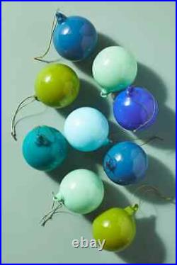 Anthropologie Gradient Bauble Glass Ornaments Sugar Plum Glitterville SET 18 NEW