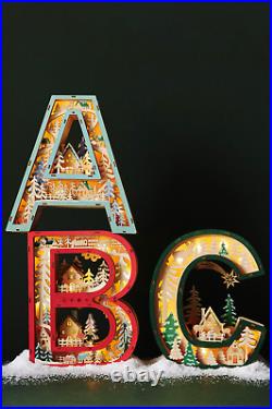 Anthropologie Monogram Letter S Wonderland Light-Up Christmas Holiday Decoration