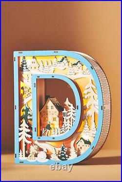 Anthropologie Monogram Wonderland Light-Up Scene Letter D Christmas VillageNEW