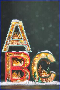 Anthropologie Monogram Wonderland Light-Up Scene Letter D Christmas VillageNEW