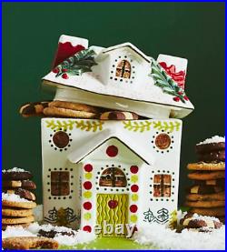 Anthropologie Nathalie Lete Holiday House Cookie Jar New with Tag in Original Box