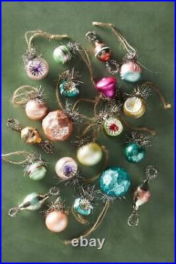 Anthropologie Nostalgic Vintage Mini Glass Ornaments Days Yore Glitterville 80
