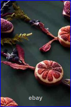 Anthropologie Rumi Fig Fruit Garland Christmas Botanical Beaded Embellished NEW