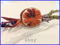 Anthropologie Rumi Fruit Fig Orange Garland Christmas Beaded New with Tag