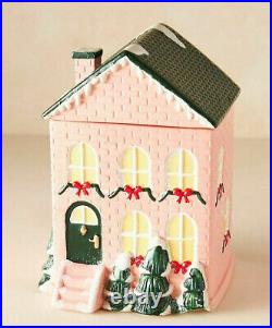 Anthropologie Townhouse Ceramic Candle Christmas Village Holiday House 4Wick NEW