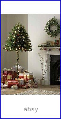 Argos Home 6ft Half Parasol Christmas Tree Green