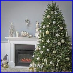 Artificial Christmas Tree, Green, Dunhill Fir, White Lights, Includes Stand