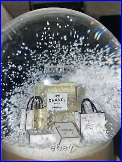 Auth New Chanel Perfume No. 5 Shopping Bag Box Snow Globe Camellia Box Gift VIP