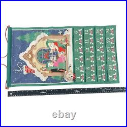 Avon Countdown to Christmas Fabric Advent Calendar with Mouse Cord Bag Vintage