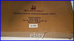 BALSAM HILL Deluxe Rolling Ornament Chest 120-Piece 5 Drawers New